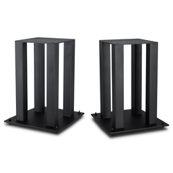 MOBILE FIDELITY SOURCEPOINT 10 BOOKSHELF SPEAKER STANDS | VINYL SOUND Made of steel, the four-pillar design can also be filled for extra stability. The top plate measures 10 x 10 (WD) inches and is 0.125 inches thick; the base plate measures 14 x 15 (WD) inches and is 0.375 inches thick. Available for purchase at Vinyl Sound