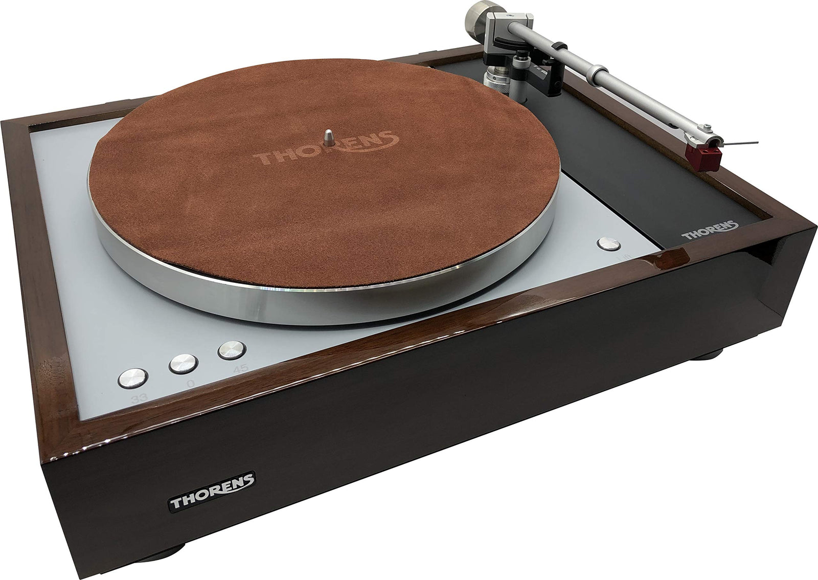 Thorens Platter Mat Leather, Brown
