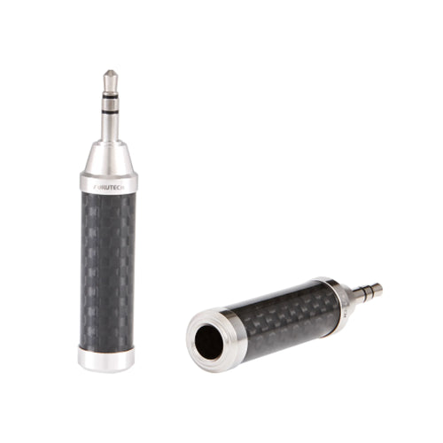 ALPHA DESIGN LABS ADAPTORS CF35(R) Carbon Fiber Headphone Jack Stereo Adapter 6.3mm to 3.5mm Rhodium Plat Available at Vinyl Sound