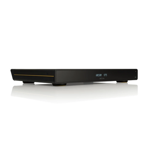 The ARCAM ST5 is the high resolution upgrade for our Radia integrated amplifiers. The slim form factor includes a control link to these amplifiers, allowing the 2 components to act as one from your device. Sonically, this combination off ers better sound quality due to the benefits of isolated components with individual power supplies. Type: Streamer / Network
