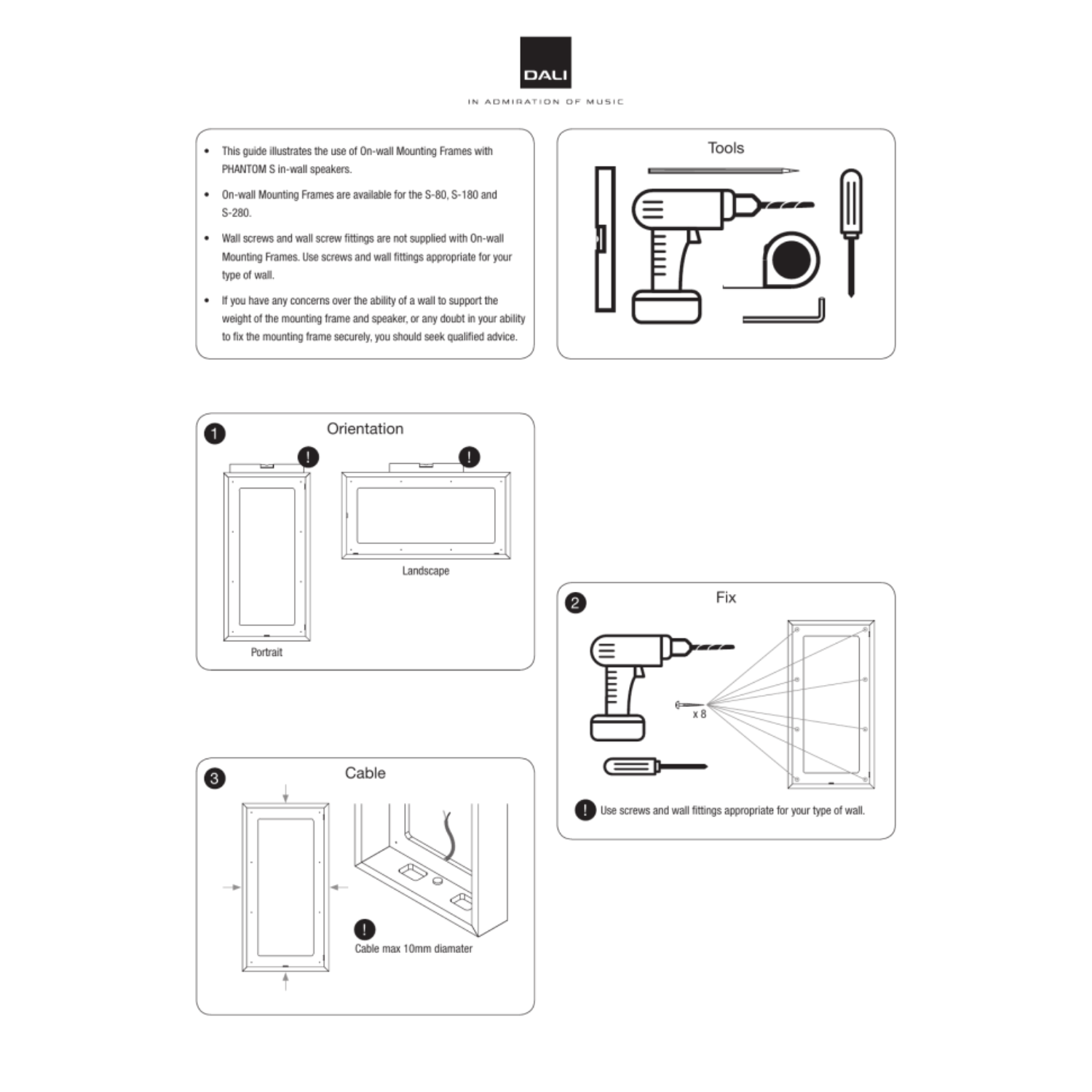 Dali PHANTOM OW Frame S-80