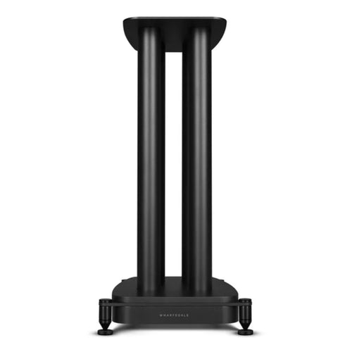 WHARFEDALE EVO 5.1 Speaker Stands in Black finish standing against a White background.