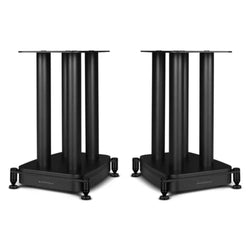 WHARFEDALE EVO 5.2 Speaker Stands in Black finish standing against a White background.