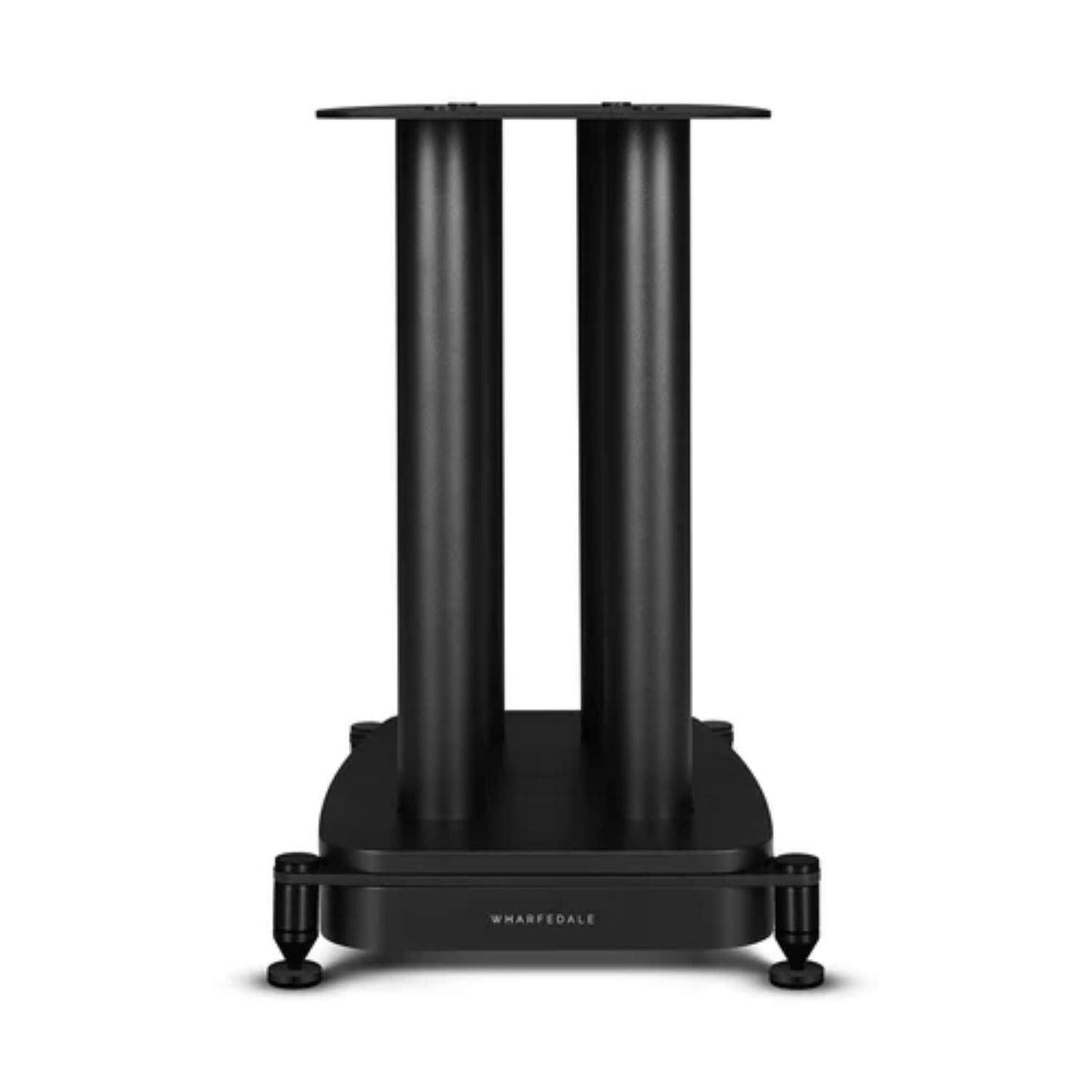 WHARFEDALE EVO 5.2 Speaker Stands in Black finish standing against a White background.