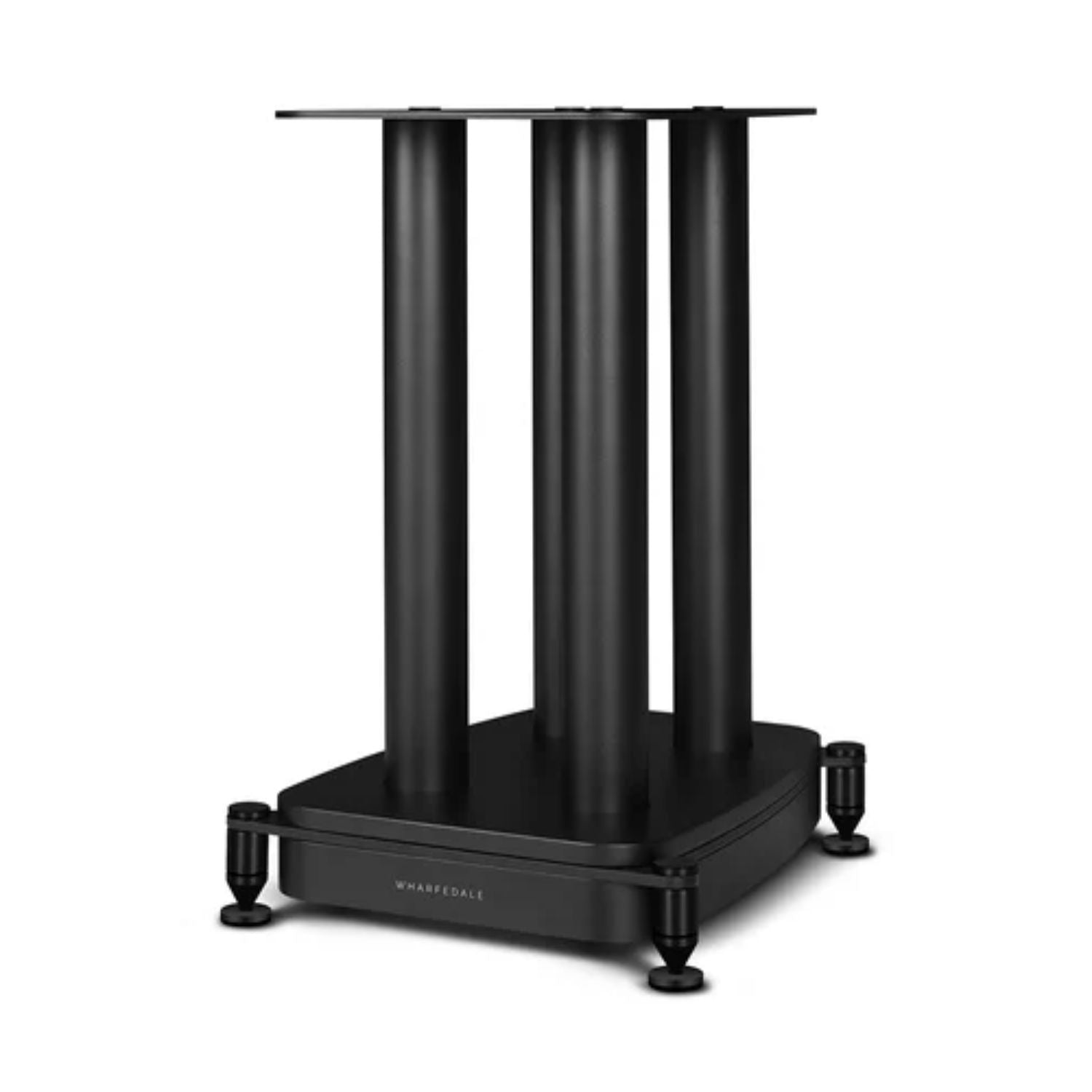WHARFEDALE EVO 5.2 Speaker Stands in Black finish standing against a White background.