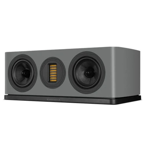 WHARFEDALE EVO 5.C Center Channel Speaker in Grey finish sitting against a white backdrop. This is available to shop at Vinyl Sound.