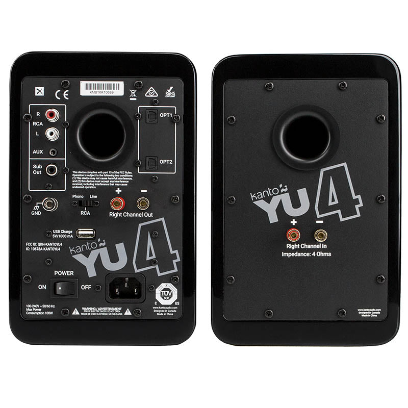 Kanto YU4 Powered Speakers with Bluetooth and Phono Preamp