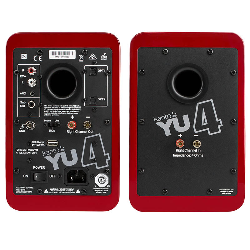 Kanto YU4 Powered Speakers with Bluetooth and Phono Preamp