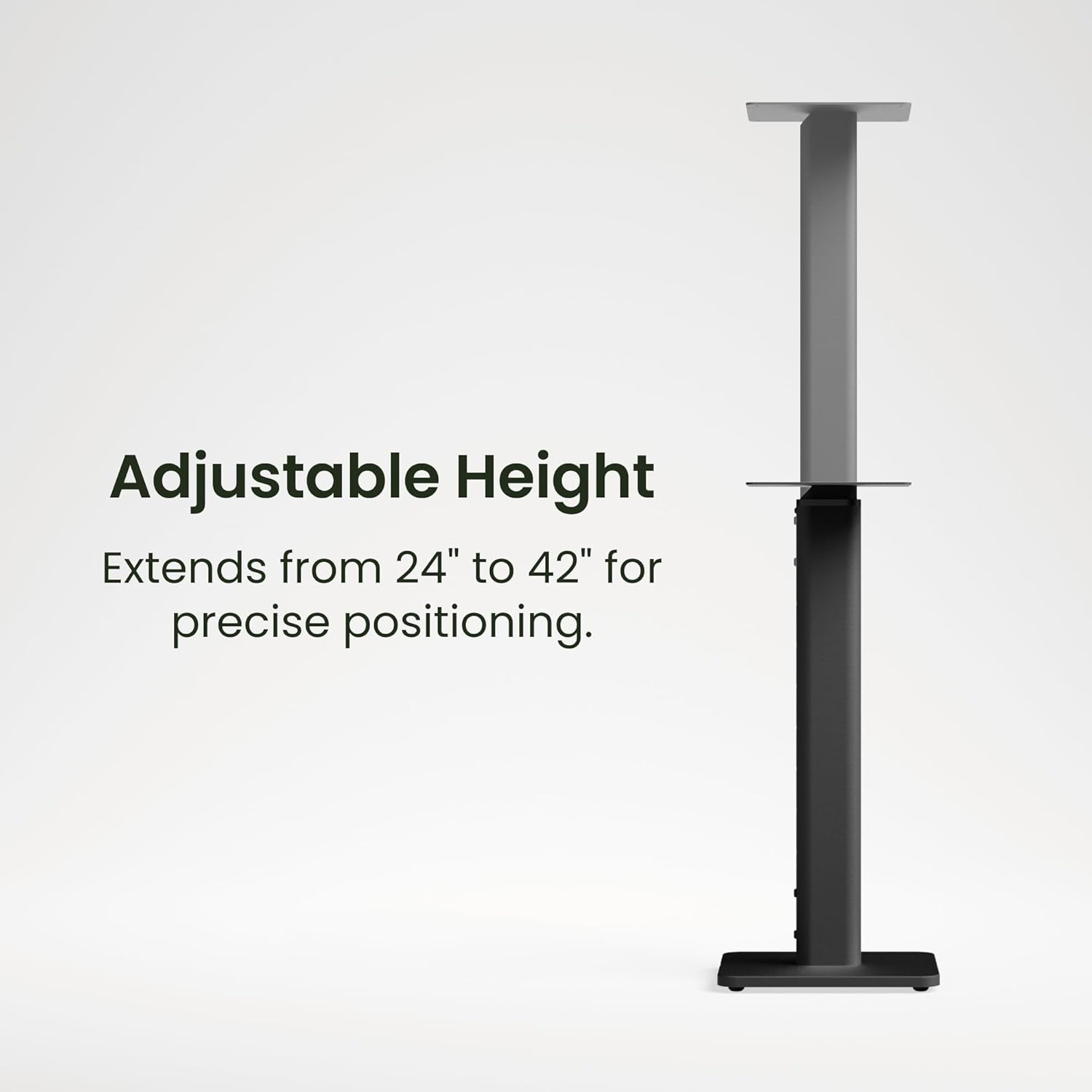 Kanto SPH Universal Height Adjustable Floor Speaker Stands for Bookshelf Speakers - Black, Pair