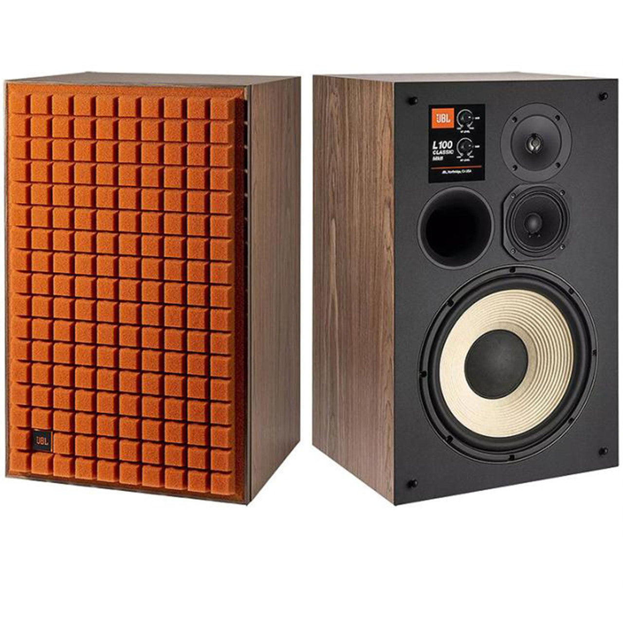 JBL L100 CLASSIC MKII 3-WAY BOOKSHELF LOUDSPEAKER (PAIR), Orange