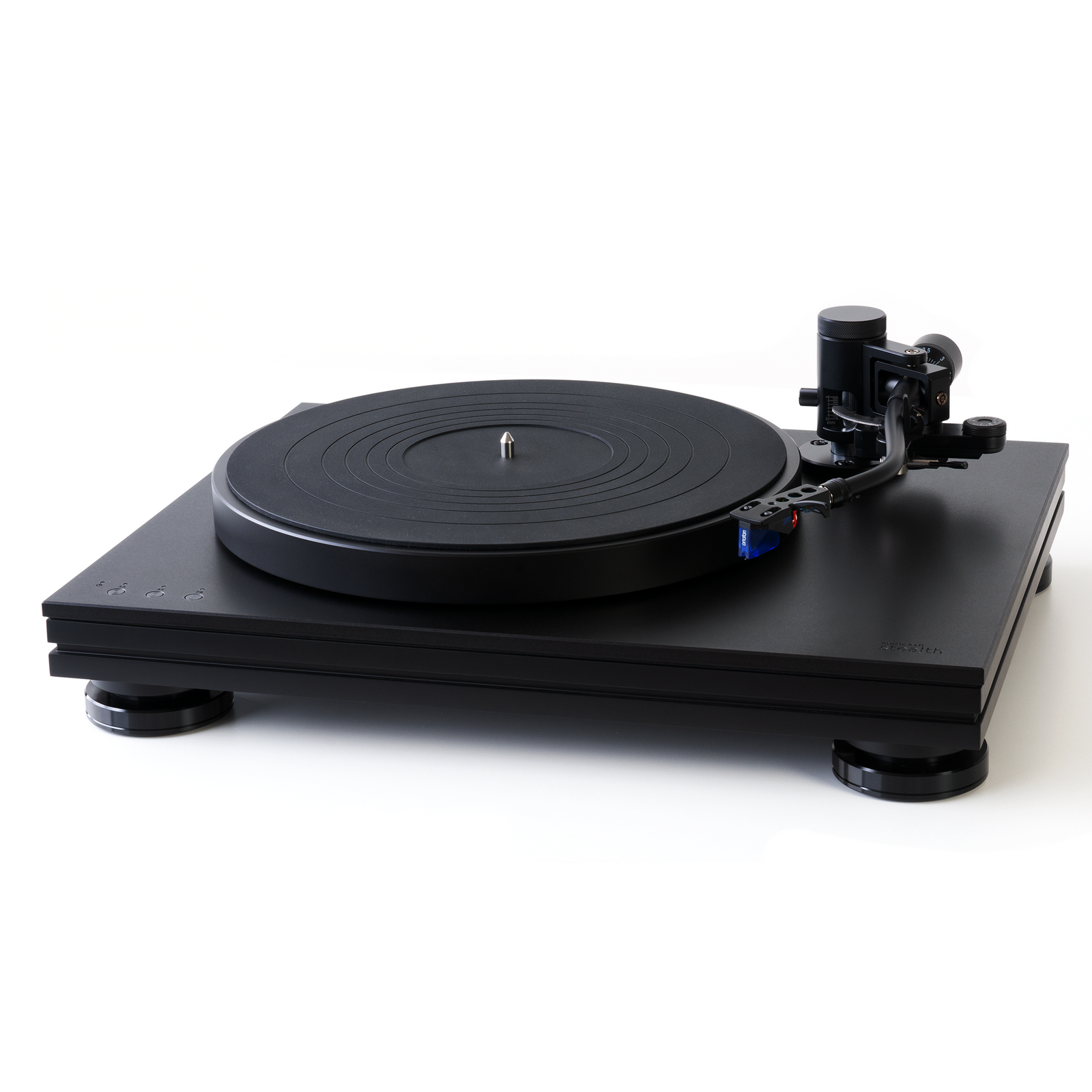 Product Highlights: 3-speed direct drive turntable with touch-activated speed controls Brushless, low-torque motor automatically stops running at the end of a record Heavy, multi-layer chassis and height-adjustable feet attenuate external vibrations S-shaped tonearm with VTA adjustment and detachable headshell Factory-mounted, precision-aligned Ortofon 2M Blue cartridge