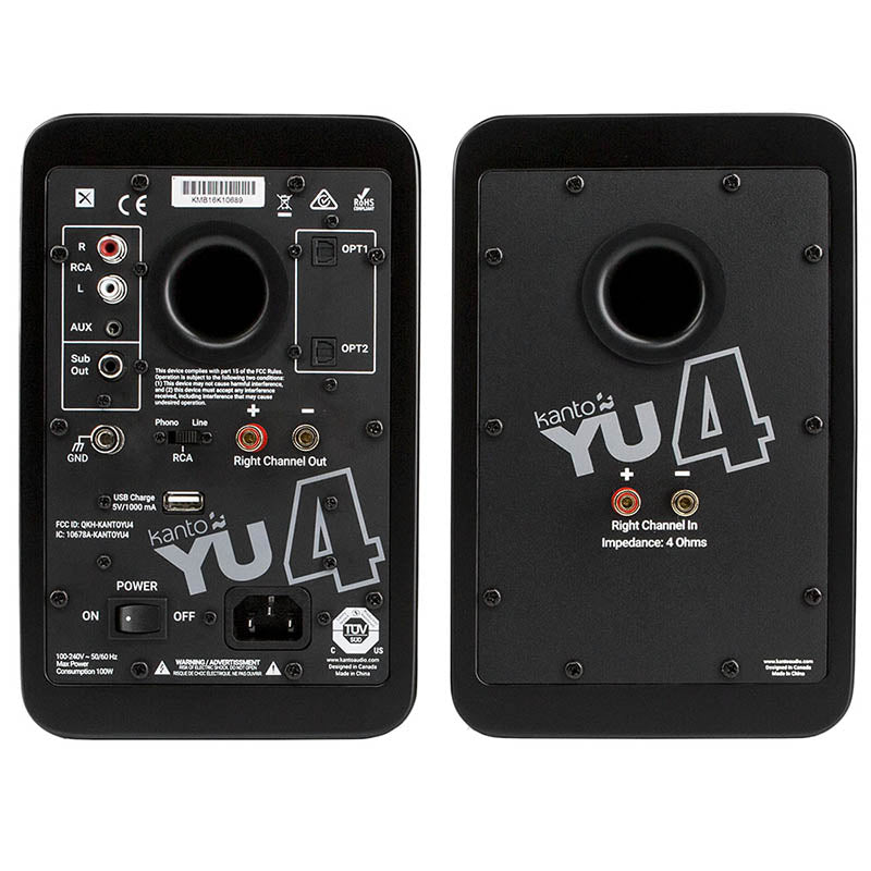 Kanto YU4 Powered Speakers with Bluetooth and Phono Preamp