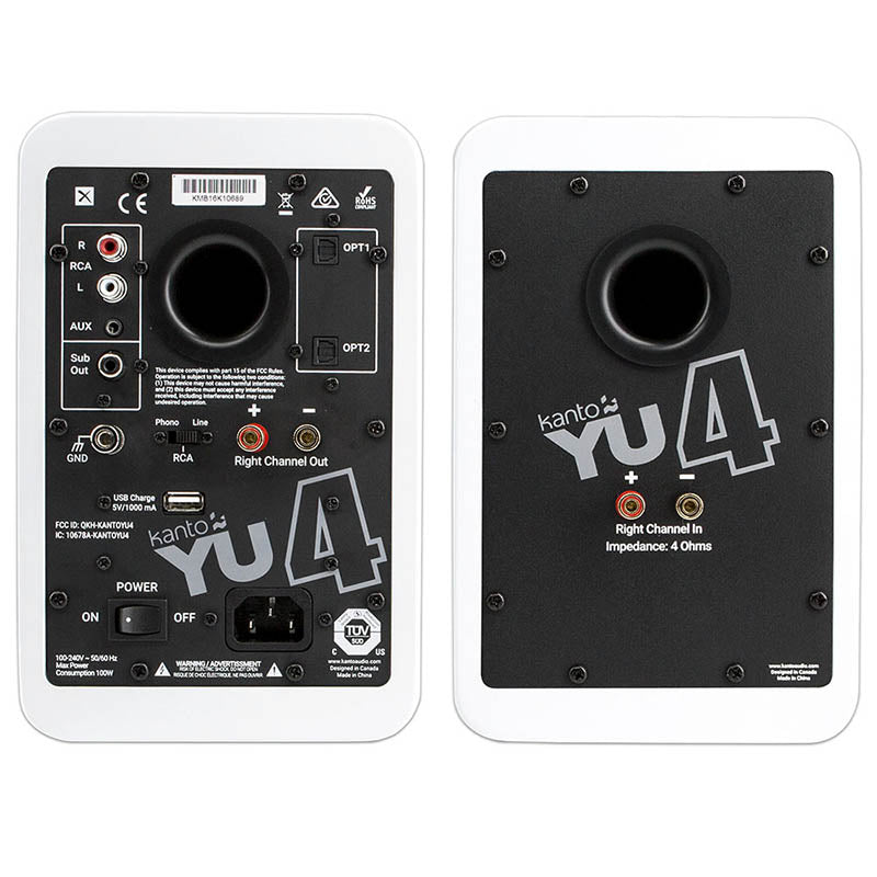 Kanto YU4 Powered Speakers with Bluetooth and Phono Preamp