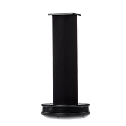 Harbeth Nelson Bass Extender Stand with wooden finish under Harbeth loudspeakers