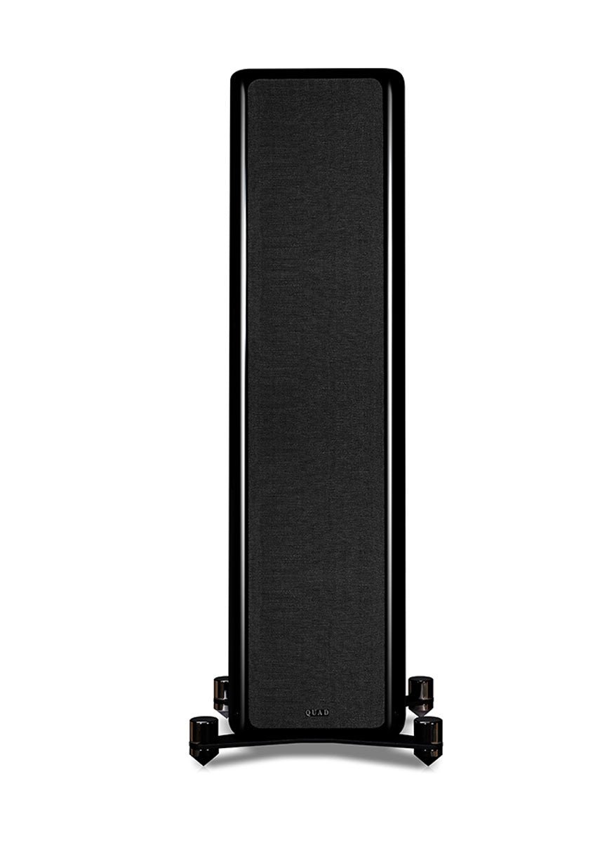 Floor-standing Speakers A floor-standing speaker incorporating twin 6.5″ woofers and a 6″ midrange mounted on a rigid die-cast chassis; this combination delivers a rich, controlled bass output with superb dynamic performance. QUAD’s Director of Acoustics, Peter Comeau, has furthered his ground-breaking engineering work in further developing this Ribbon HF
