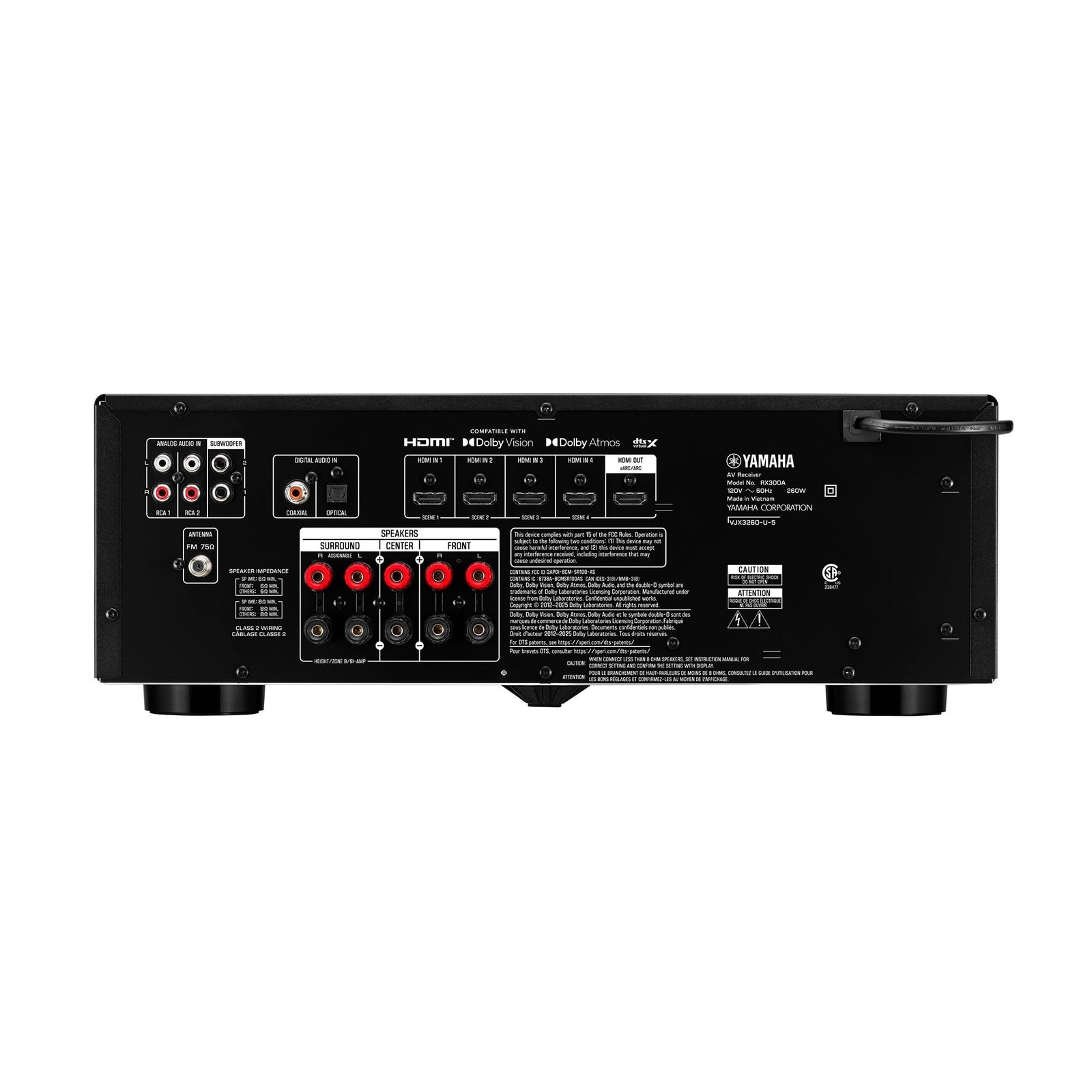 Yamaha RX300A 5.2-Channel 8K Home Theater AV Receiver