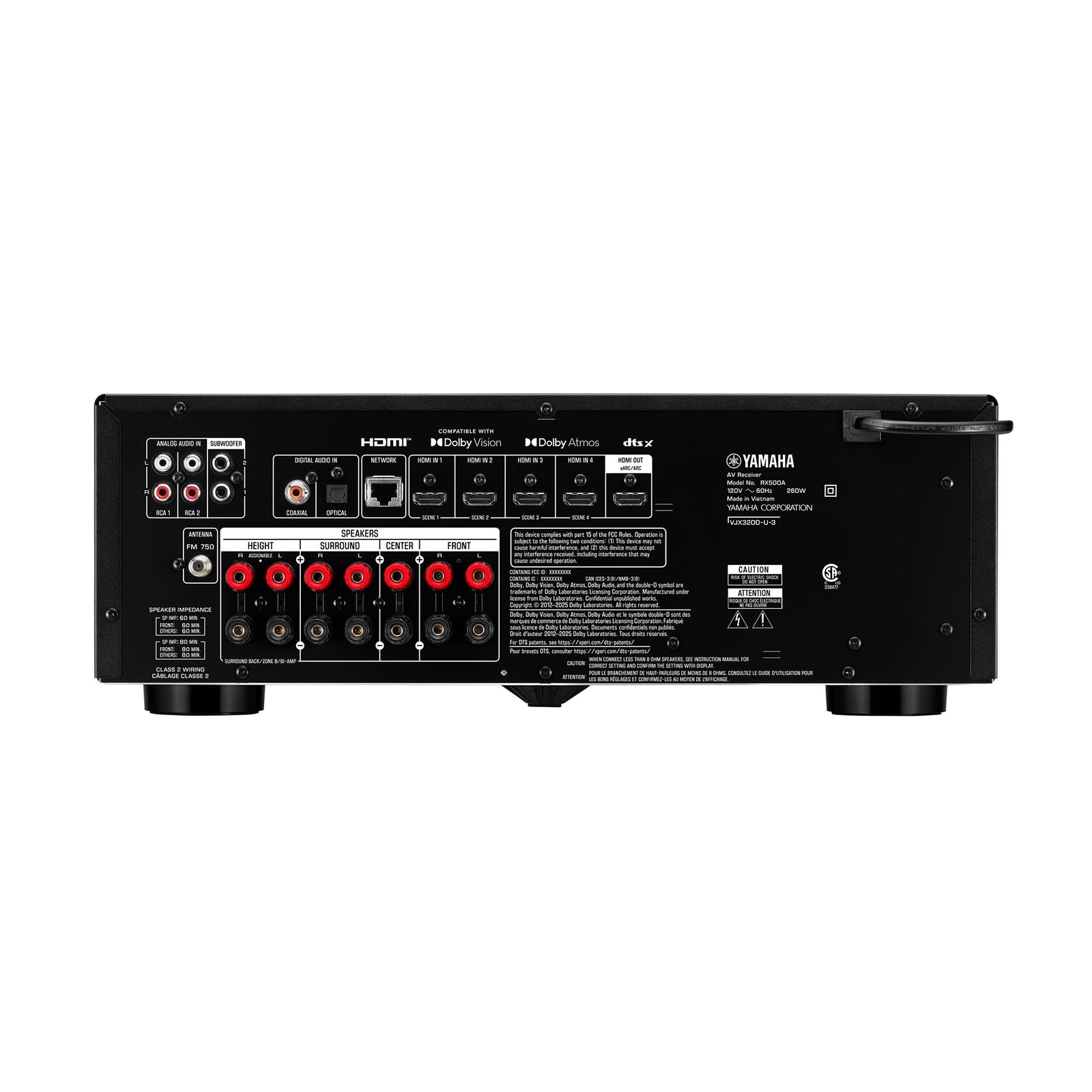 Yamaha RX500A 7.2-Channel 8K Home Theater AV Receiver