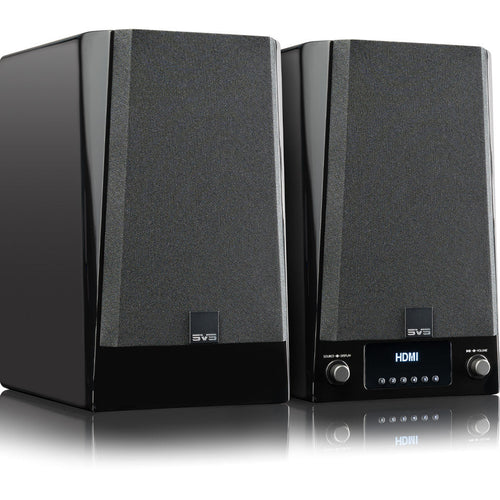 Breathtaking wireless sound from a powered stereo speaker pair. SVS Prime Wireless Pro delivers immersive, reference quality sound via a vast array of connectivity choices with a user-friendly control interface.Stream High-Resolution audio wirelessly via WiFi, Apple Airplay 2 for iPhones and iOS, and Chromecast for Android phones and other devices.