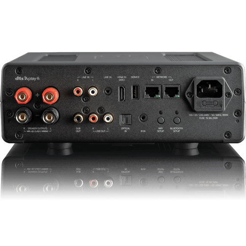 Smart wireless integrated amplifier brings speakers into the future of immersive sound with effortless power, stunning dynamics and pristine clarity, a vast array of connectivity choices and a user-friendly control interface.Streams High-Resolution audio wirelessly while delivering 300 watts (150 watts x 2) of power