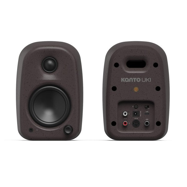 Kanto UKI 100W Desktop Speakers with Bluetooth, USB-C and Headphone Out, Pumice Grey (Pair)