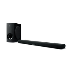 YAMAHA SRB40A SOUNDBAR WITH DOLBY ATMOS® EXTERNAL SUBWOOFER | VINYL SOUND B40A - Soundbar with Dolby Atmos®. External subwoofer. Dolby Atmos® which further enhances Yamaha’s immersive sound field creation Tone control, adjust sounds to your own taste HDMI eARC, Bluetooth®, and optical connection Clear Voice for enhanced dialogue quality