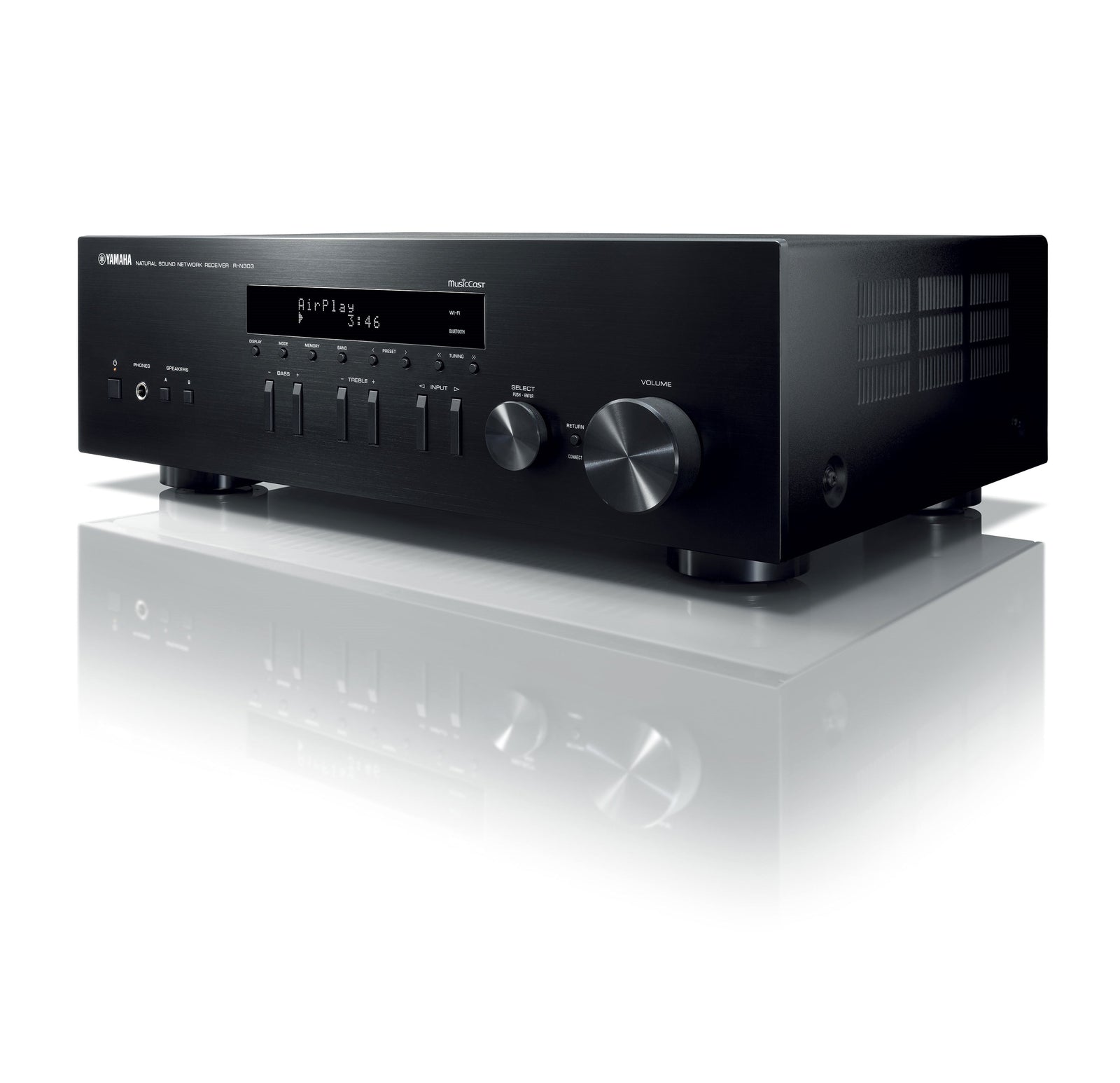 Yamaha R-N303 - 2ch Receivers Features Maximise Your Listening Pleasure Hi-Fi quality for all your music Make the Yamaha R-N303 Hi-Fi receiver the centerpiece of your audio system, and get streaming music services, music from your smart phone, network audio