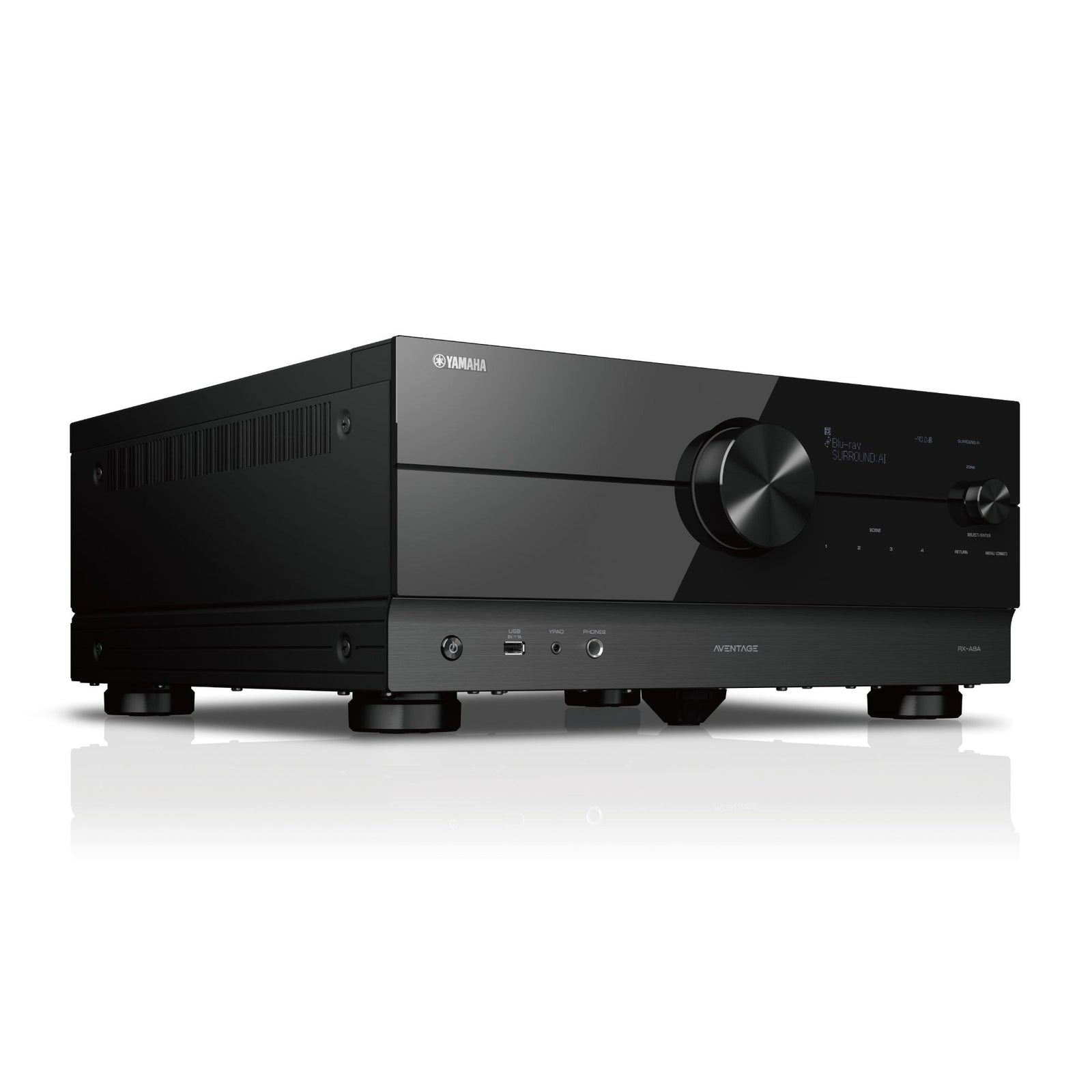 YAMAHA RX-A8A - AVENTAGE AV RECEIVERS | VINYL SOUND - 11.2 ch Ultimate quality AVENTAGE with Surround:AI™, HDMI™ 7-in/3-out, the latest QCS407. 11.2 channel powerful surround sound with Zone2/3/4 Wi-Fi, Bluetooth®, AirPlay 2, Spotify Connect and MusicCast multi-room audio AURO-3D® Dolby Atmos® and DTS:X®