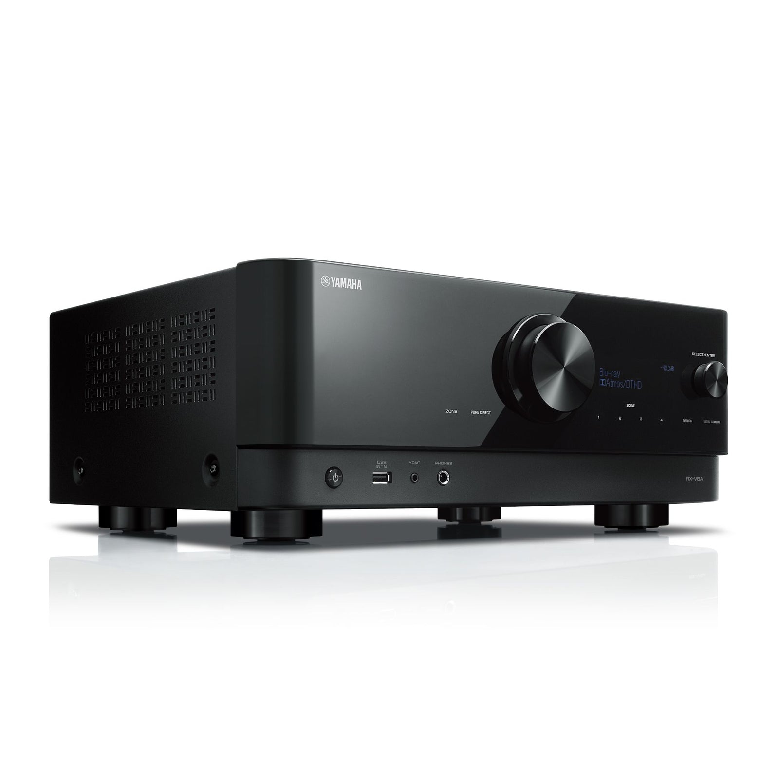 YAMAHA RX-V6A - RX-V AV RECEIVERS | VINYL SOUND - 7.2 ch AV receiver with CINEMA DSP 3D, HDMI™ 7-in/1-out, wireless surround. 7.2 Channel powerful surround sound with Zone2 Wi-Fi, Bluetooth®, AirPlay 2, Spotify Connect and MusicCast multi-room audio Dolby Atmos® with height virtualization HDMI™ 7 in/1 out Dedicated gaming function(ALLM,VRR,QMS,QFT)