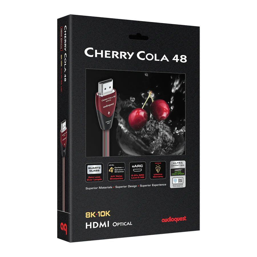 AudioQuest Cherry Cola 48 Long-Length Ultra High Speed 48Gbps Active Optical HDMI 2.1 Cable