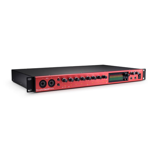Front view of focusrite clarett+ 8pre usb-c audio interface