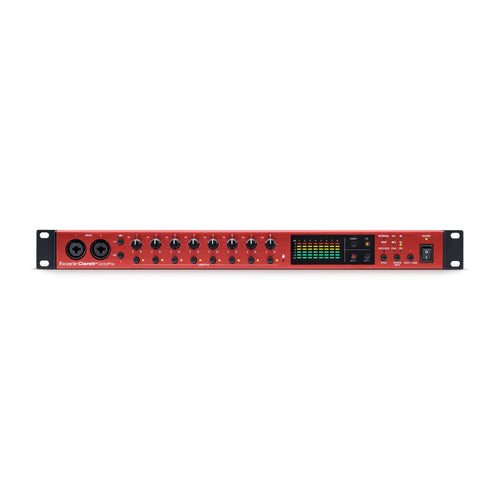 Front view of focusrite clarett+ octopre usb-c audio interface