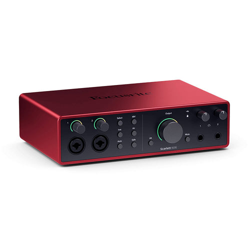 Front view of focusrite scarlett 16i16 4th-gen audio interface