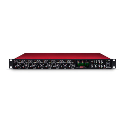 Front view of focusrite scarlett octopre dynamic microphone preamp - adat output