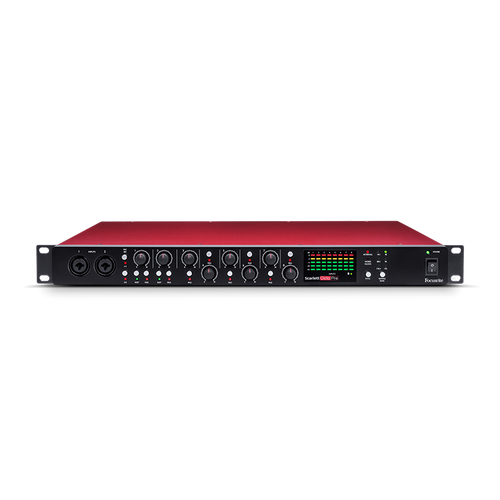 Front view of focusrite scarlett 4i4 3rd-gen audio interface