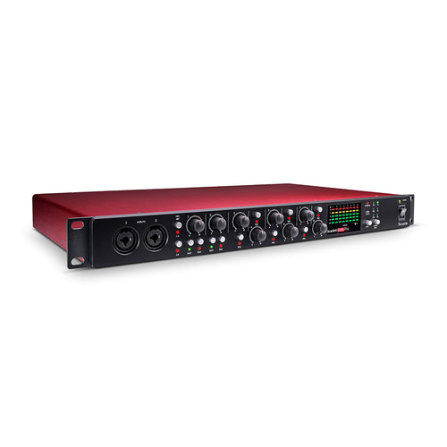 Front view of focusrite scarlett 4i4 3rd-gen audio interface