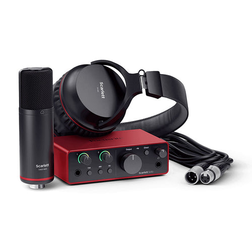 Front view of focusrite scarlett solo studio 4th-gen