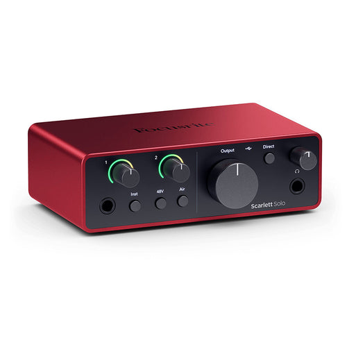 Front view of focusrite scarlett solo studio 4th-gen
