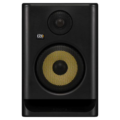 Front view of KRK Rokit® 5 Generation Five Powered Studio Monitor showcasing its design.
