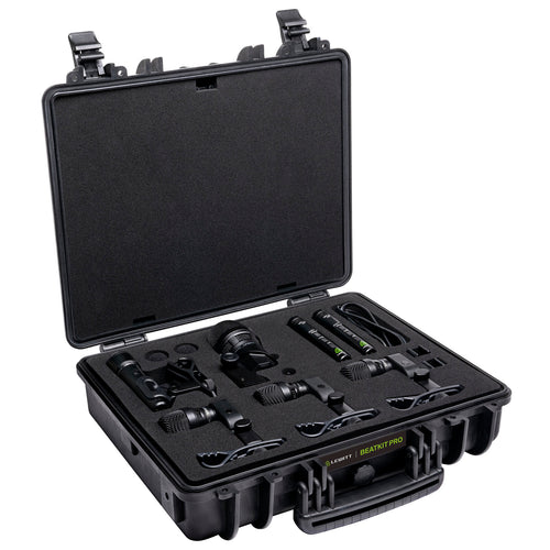product photo of lewitt 7-piece drum microphone kit, front view