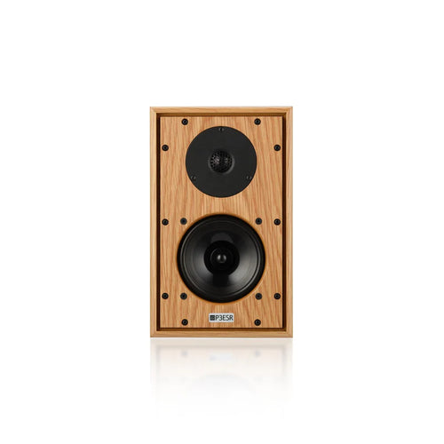 Pair of Harbeth P3ESR XD2 speakers in walnut finish on stands