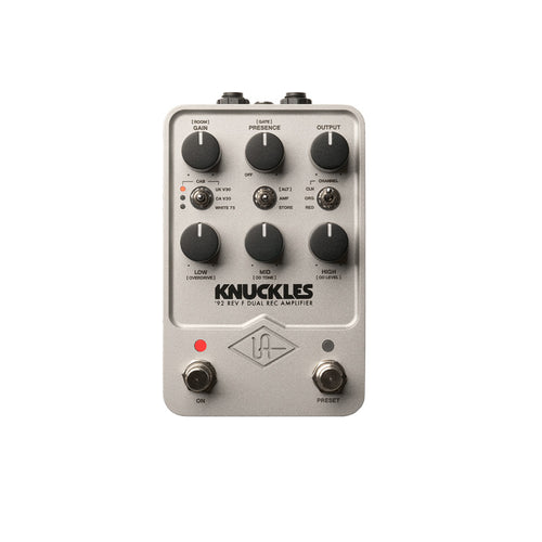 Front interface view of Universal Audio Knuckles '92 Dual Rec amplifier plugin