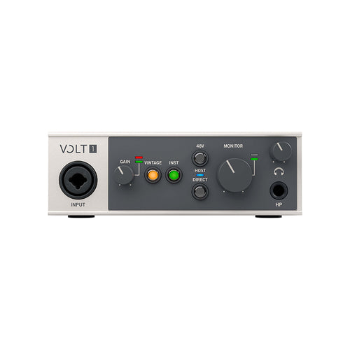 Front view of Universal Audio Volt 1 USB recording interface