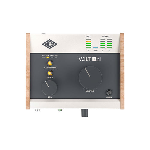 Front view of Universal Audio Volt 176 USB interface with Vintage Preamp and 1176 Compressor