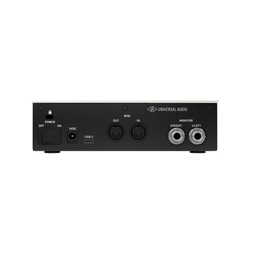 rear view of Universal Audio Volt 2 USB audio interface with two inputs and Vintage Preamp