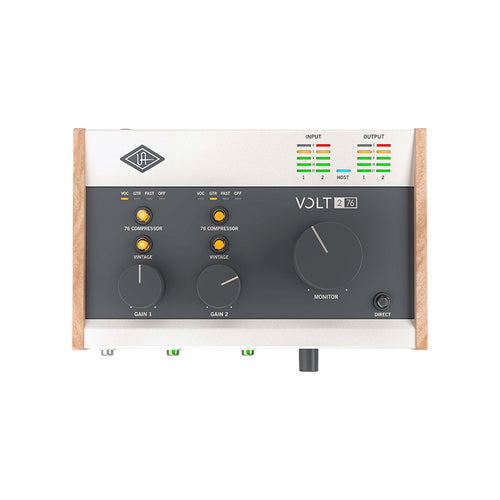 Front view of Universal Audio Volt 276 USB interface with dual 1176-style compressors