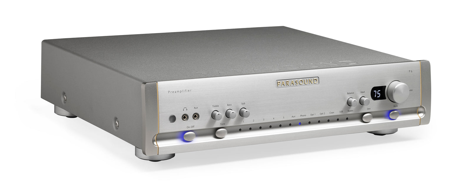 PARASOUND HALO P6 PREAMPLIFIER & DAC - With a great sound into stunning packages, find all Parasound model Halo P 6 - Model Halo JC 5 - A51 - A52+ - JC 2 BP - Zpre3, A 21+ Stereo Power Amplifier, Amplifier, Mono Power Amplifier, Phono Preamplifier, Integrated Amplifier & DAC, Speaker Amplifier and more available at Vinyl Sound. We have mastered the art of assembling audio systems capable of reproducing music so perfectly, providing you with emotional experiences and satisfaction for many years to come...