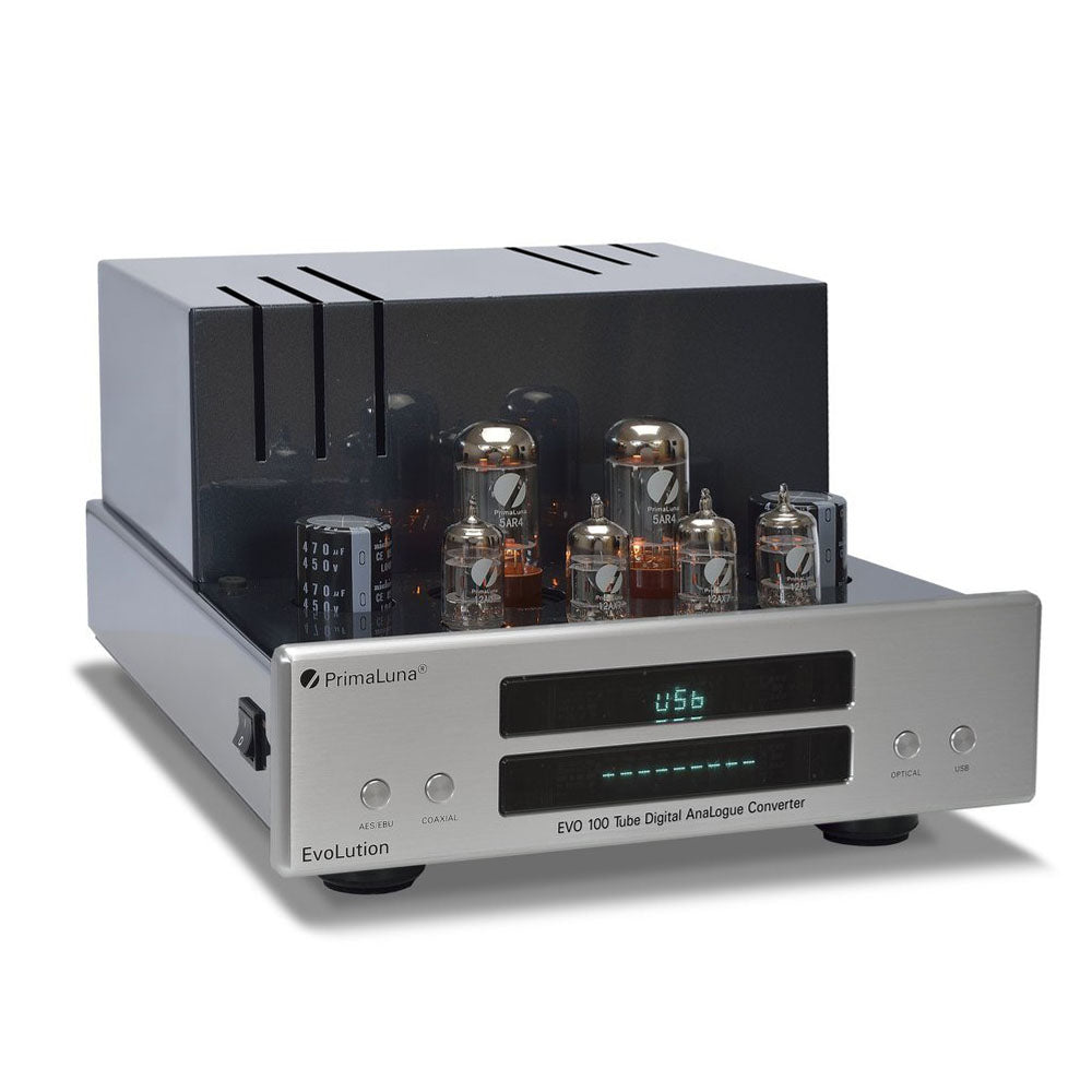 PRIMALUNA EVO100 TUBE DAC - Discover the high quality music at a very best price at Vinyl Sound. Check out the Integrated Amplifiers: PrimaLuna EVO 300, Primaluna evo 100, Primaluna evo 200, The Power Amplifiers: Primaluna evo 400, PrimaLuna Evo 30, Primaluna evo 100, The Preamplifiers: Primaluna evo 100, Primaluna evo 300, Tube-Hybrid Integrated, the PrimaLuna transformers...