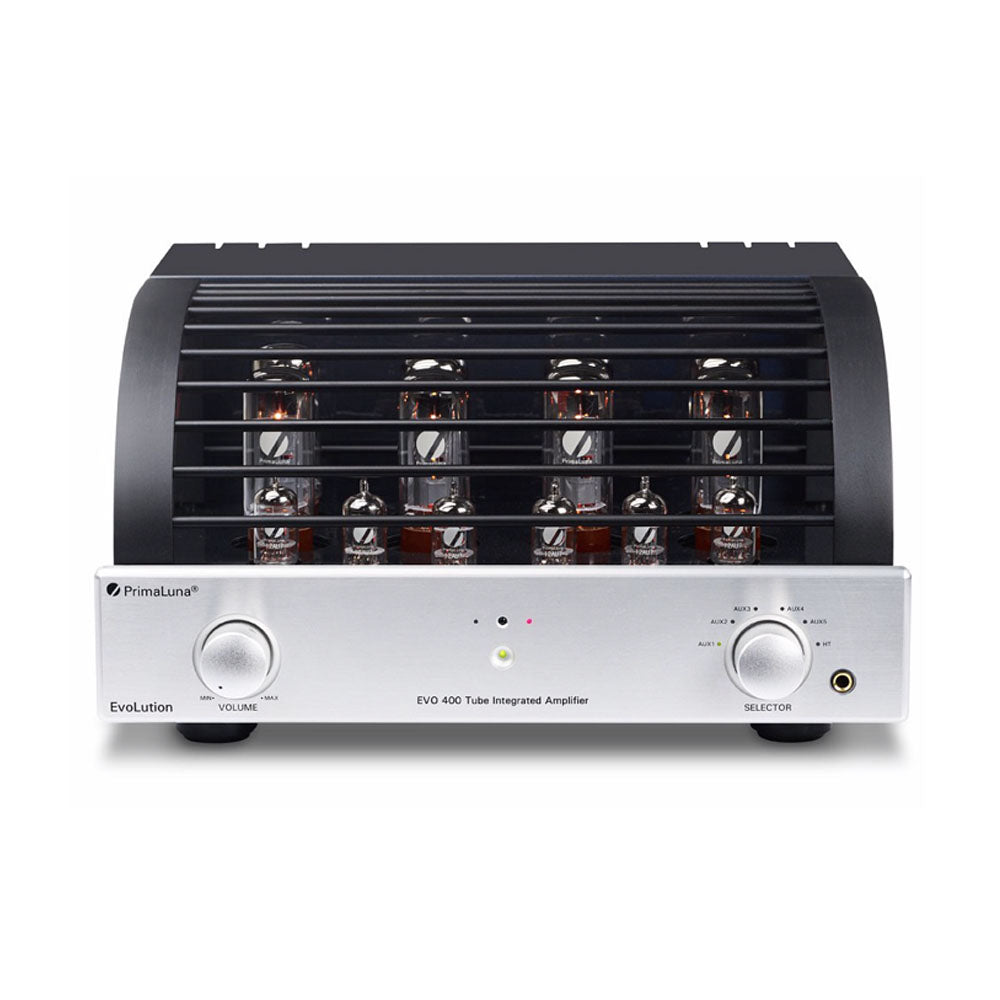 PRIMALUNA EVO 400 TUBE INTEGRATED AMPLIFIER - Discover the high quality music at a very best price at Vinyl Sound. Check out the Integrated Amplifiers: PrimaLuna EVO 300, Primaluna evo 100, Primaluna evo 200, The Power Amplifiers: Primaluna evo 400, PrimaLuna Evo 30, Primaluna evo 100, The Preamplifiers: Primaluna evo 100, Primaluna evo 300, Tube-Hybrid Integrated, the PrimaLuna transformers...