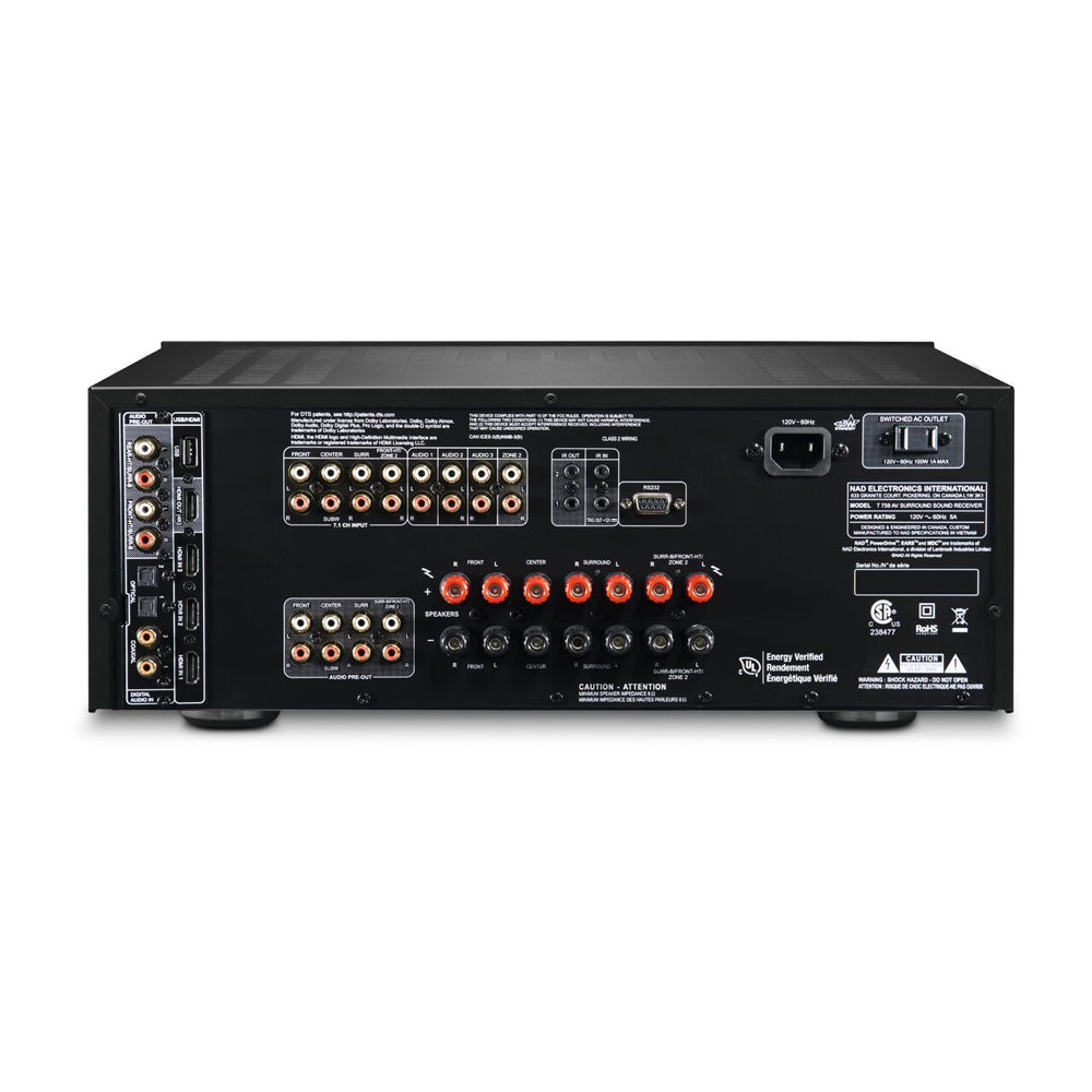 NAD T 758 V3i AV RECEIVER - Best price on all NAD Electronics High Performance Hi-Fi and Home Theatre at Vinyl Sound, music and hi-fi apps including AV receivers, Music Streamers, Amplifiers models C 399 - C 700 - M10 V2 - C 316BEE V2 - C 368 - D 3045..., NAD Electronics Audio/Video components for Home Theatre products, Integrated Amplifiers C 700 NEW BluOS Streaming Amplifiers, NAD Electronics Masters Series…
