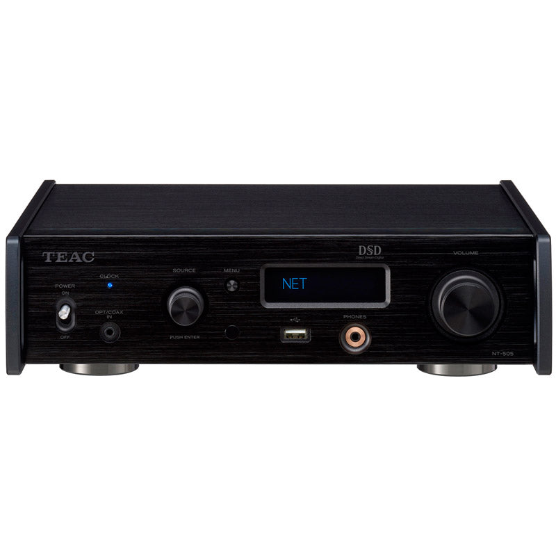 The TEAC NT-505-X is a class-leading dual monaural USB DAC with versatile network playback capabilities... Get the best price on all TEAC products: TEAC NT-505-X - TEAC UD-505-X - TEAC Turntable - TEAC Amplifier - TEAC Headphone Amplifier - TEAC Integrated Amplifier- TEAC Network Audio Player - TEAC Power Amplifier - TEAC CD Player - TEAC Cassette Deck - PD301X - UD701N...